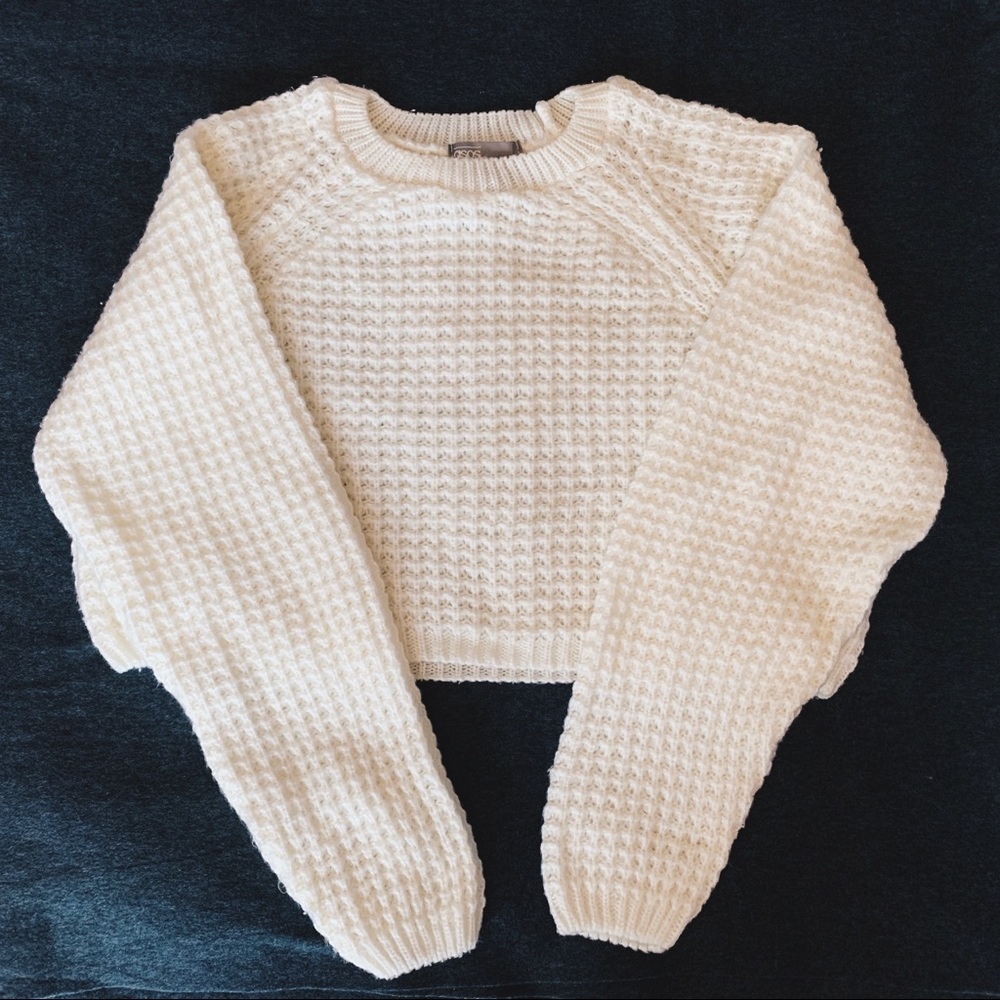 ASOS Soft White Chunky Knit Cropped Sweater